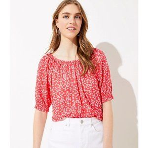 LOFT Daisy Smocked Peasant Top